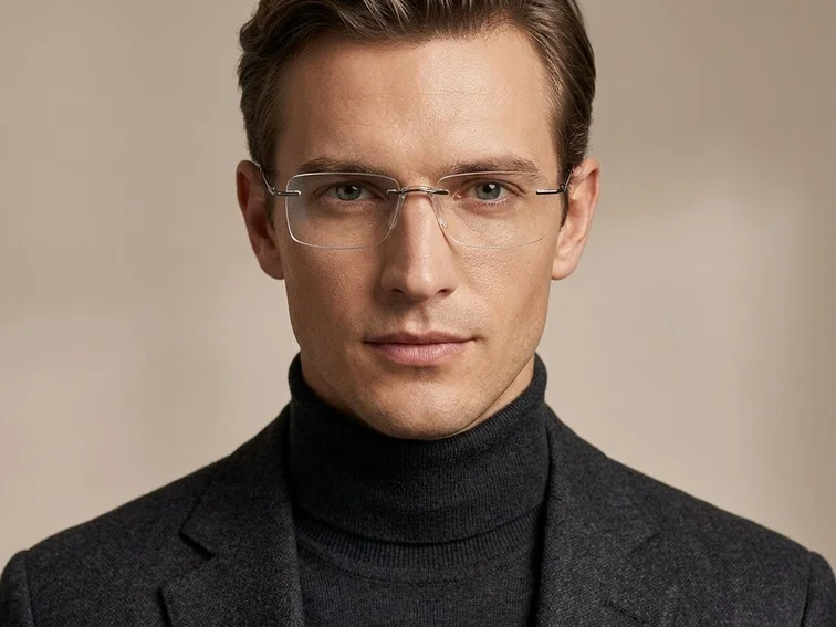 Invisible Grey Titanium Glasses #BS2012-1676