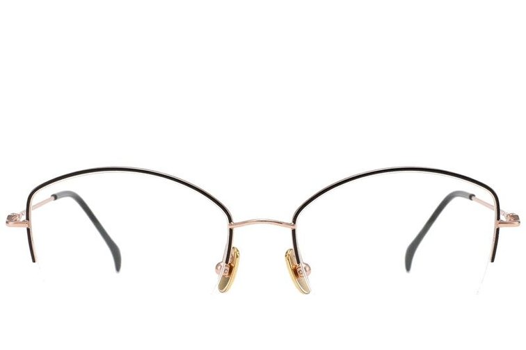 Gafas semi al aire de titanio negro #BS2012-1679