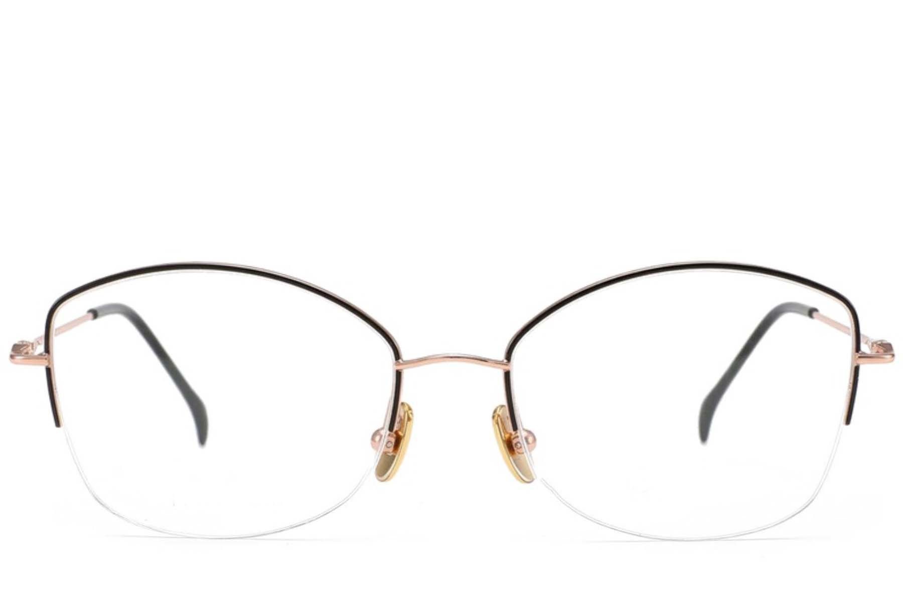 Gafas semi al aire de titanio negro #BS2012-1679