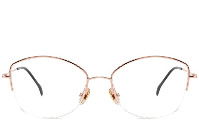 Halbrandlose rosa Titanbrille #BS2012-1680