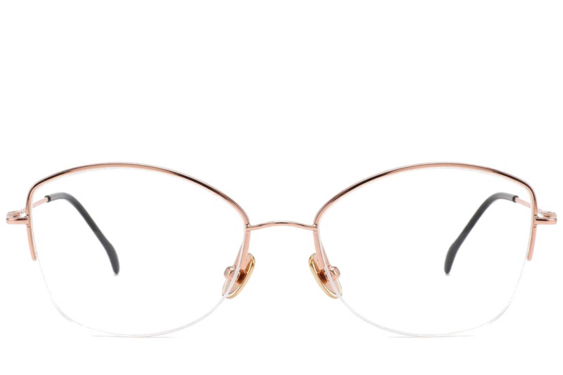 Semi-rimless Pink Titanium Glasses #BS2012-1680