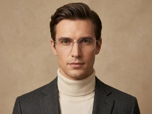 Lunettes semi-cerclées en titane violet #BS2012-1681