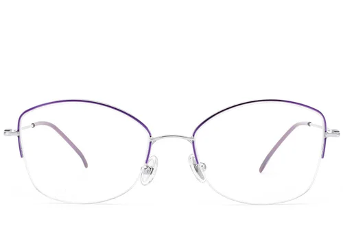 Lunettes semi-cerclées en titane violet #BS2012-1681