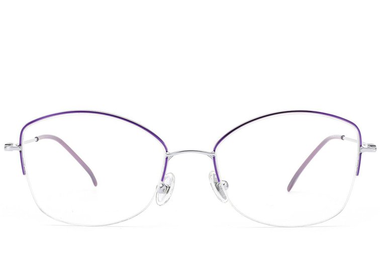 Gafas semi al aire de titanio morado #BS2012-1681