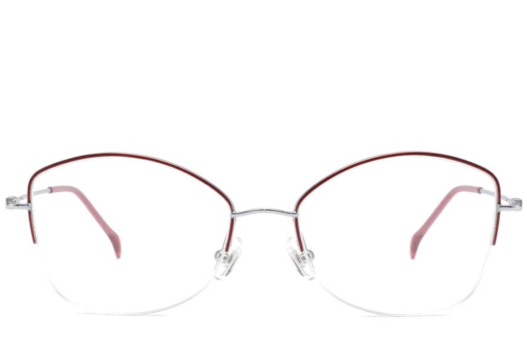 Gafas semi al aire de titanio rojo #BS2012-1682