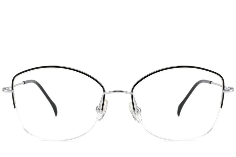 Gafas semi al aire de titanio negro #BS2012-1683