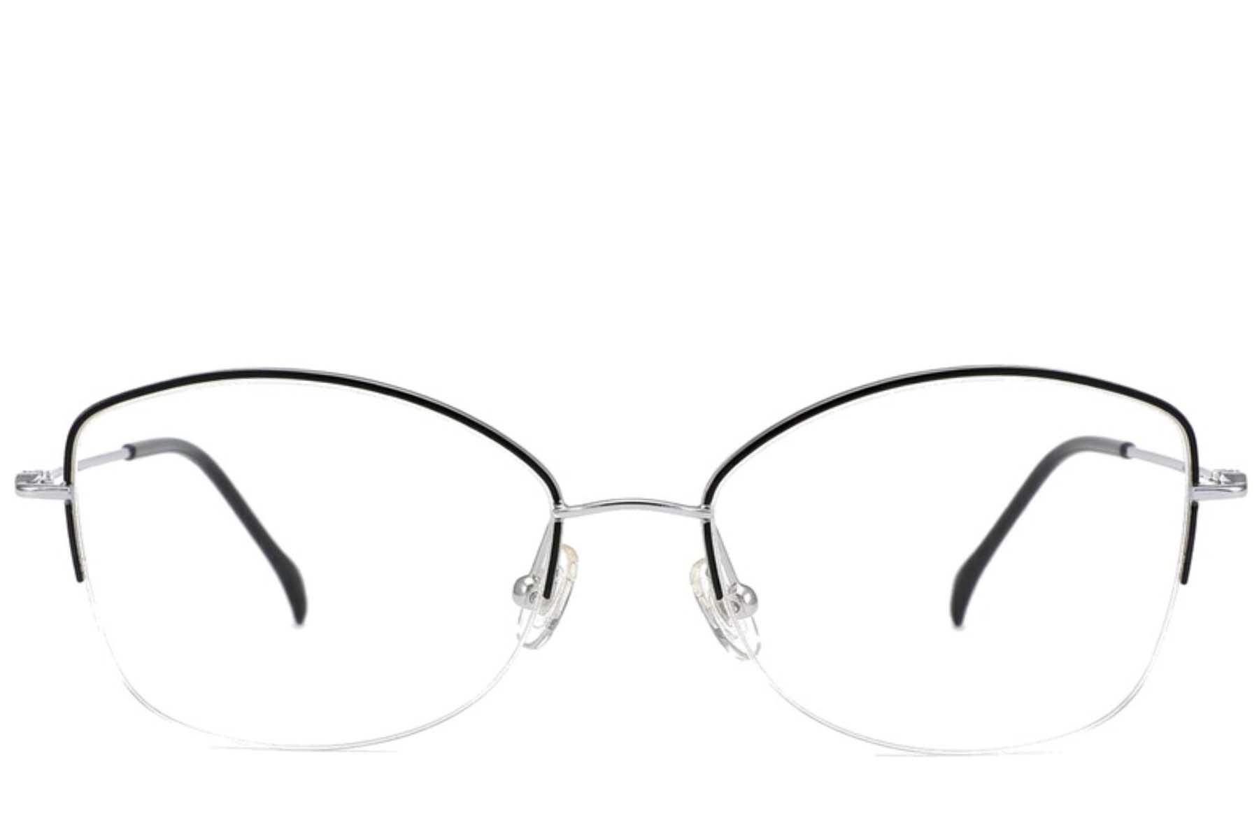Semi-rimless Black Titanium Glasses #BS2012-1683