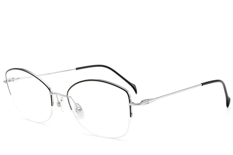 Gafas semi al aire de titanio negro #BS2012-1683