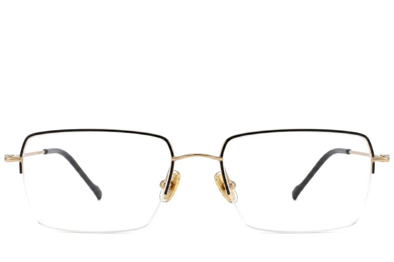 Gafas semi al aire de titanio negro #BS2012-1684