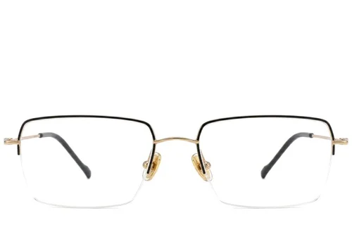Lunettes semi-cerclées en titane noir #BS2012-1684