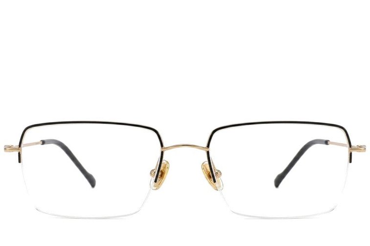 Gafas semi al aire de titanio negro #BS2012-1684