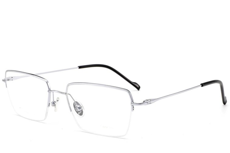 Gafas semi al aire de titanio plateado #BS2012-1685