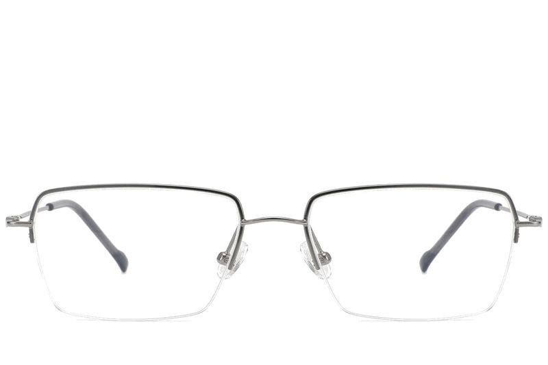 Halbrandlose graue Titanbrille #BS2012-1686