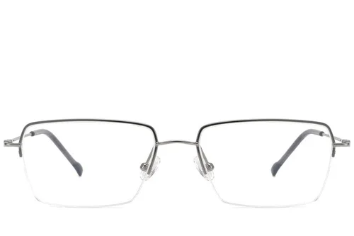 Lunettes semi-cerclées en titane gris #BS2012-1686