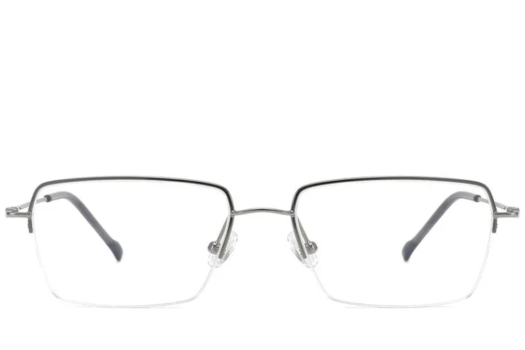 Halbrandlose graue Titanbrille #BS2012-1686