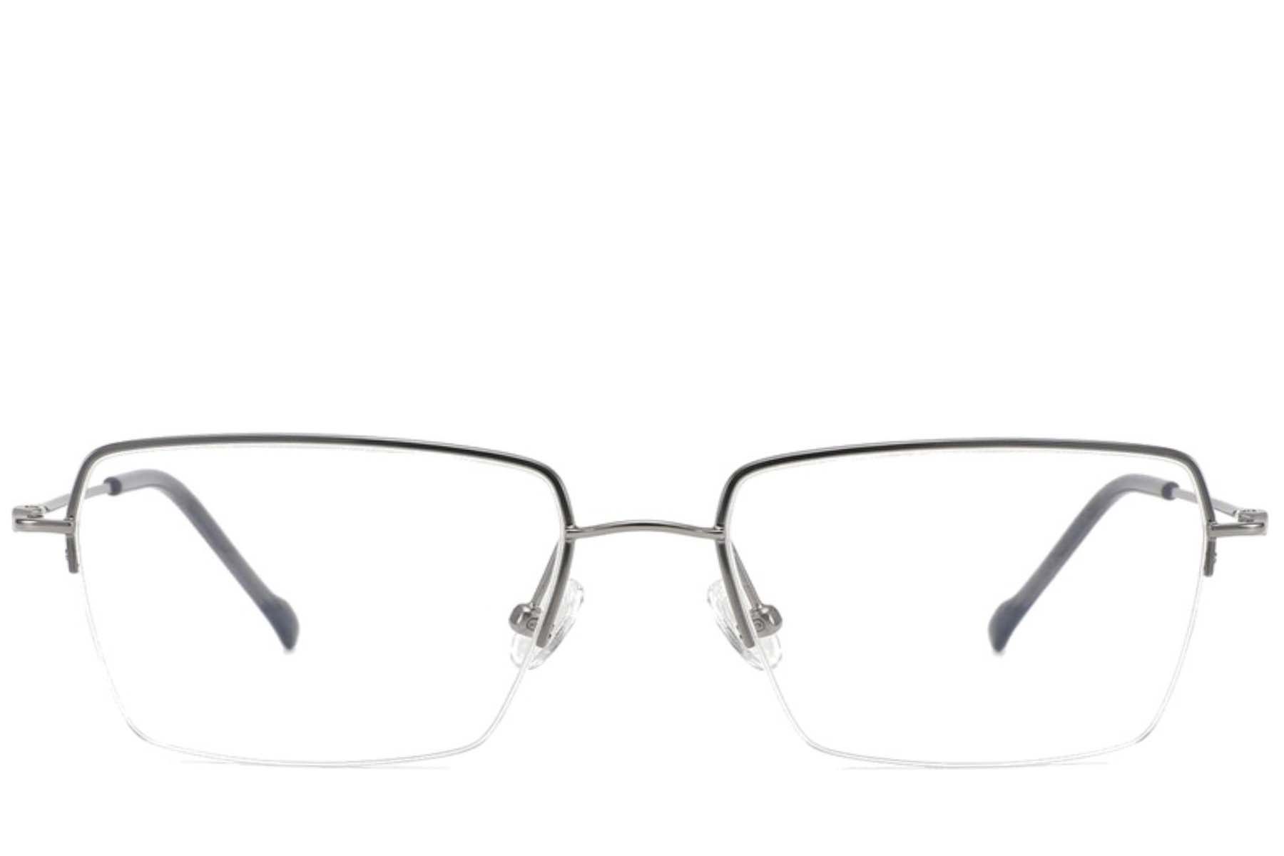 Semi-rimless Grey Titanium Glasses #BS2012-1686