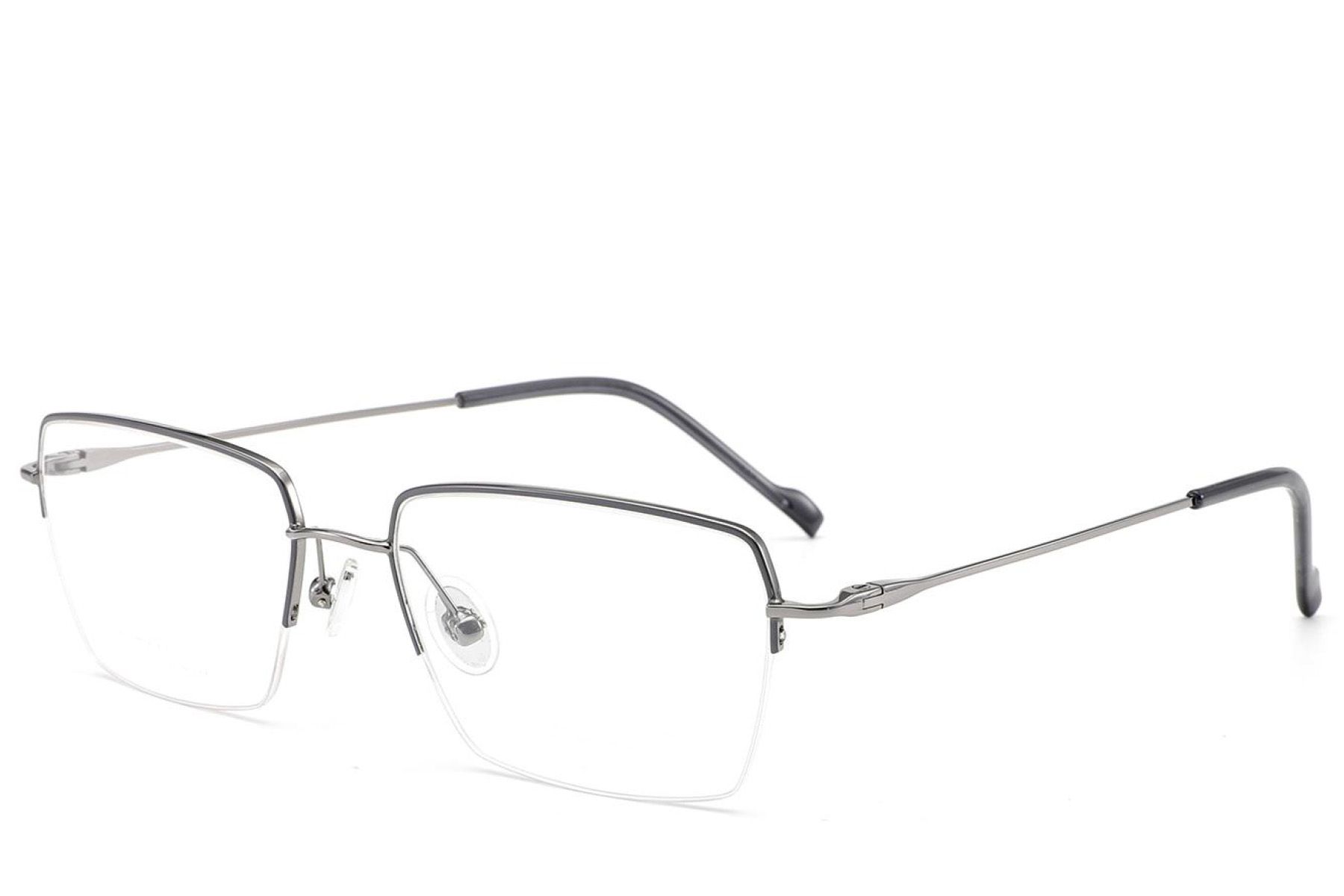 Gafas semi al aire de titanio gris #BS2012-1686