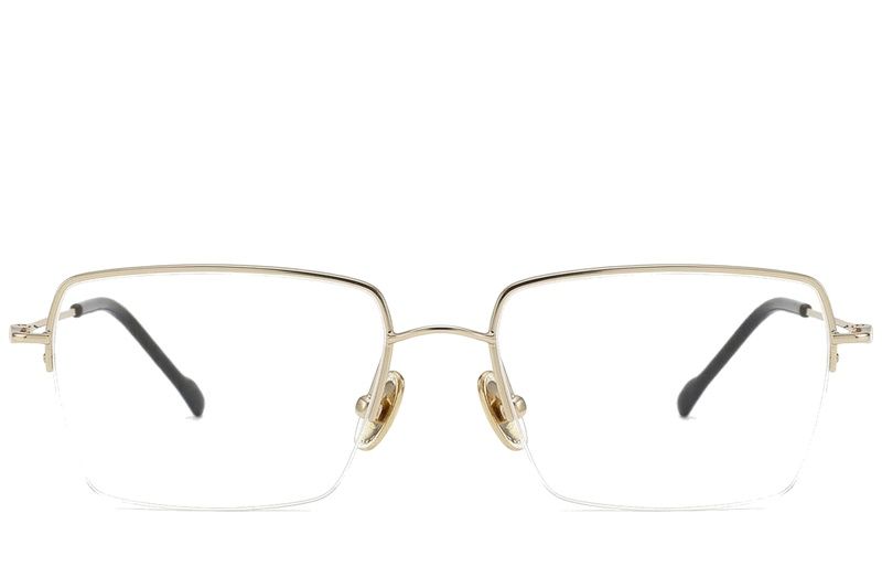 Halbrandlose goldene Titanbrille #BS2012-1687