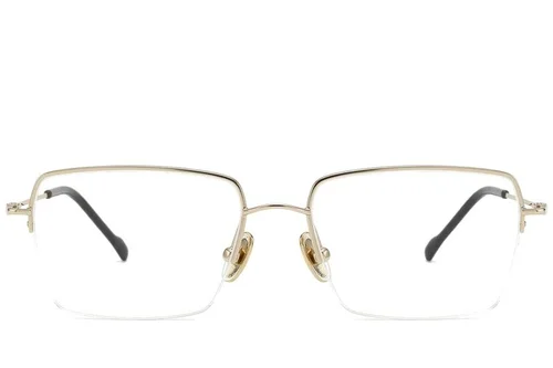 Lunettes semi-cerclées en titane doré #BS2012-1687