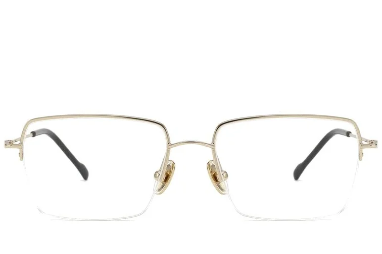 Halbrandlose goldene Titanbrille #BS2012-1687