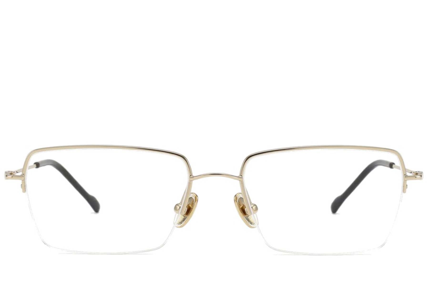 Semi-rimless Golden Titanium Glasses #BS2012-1687