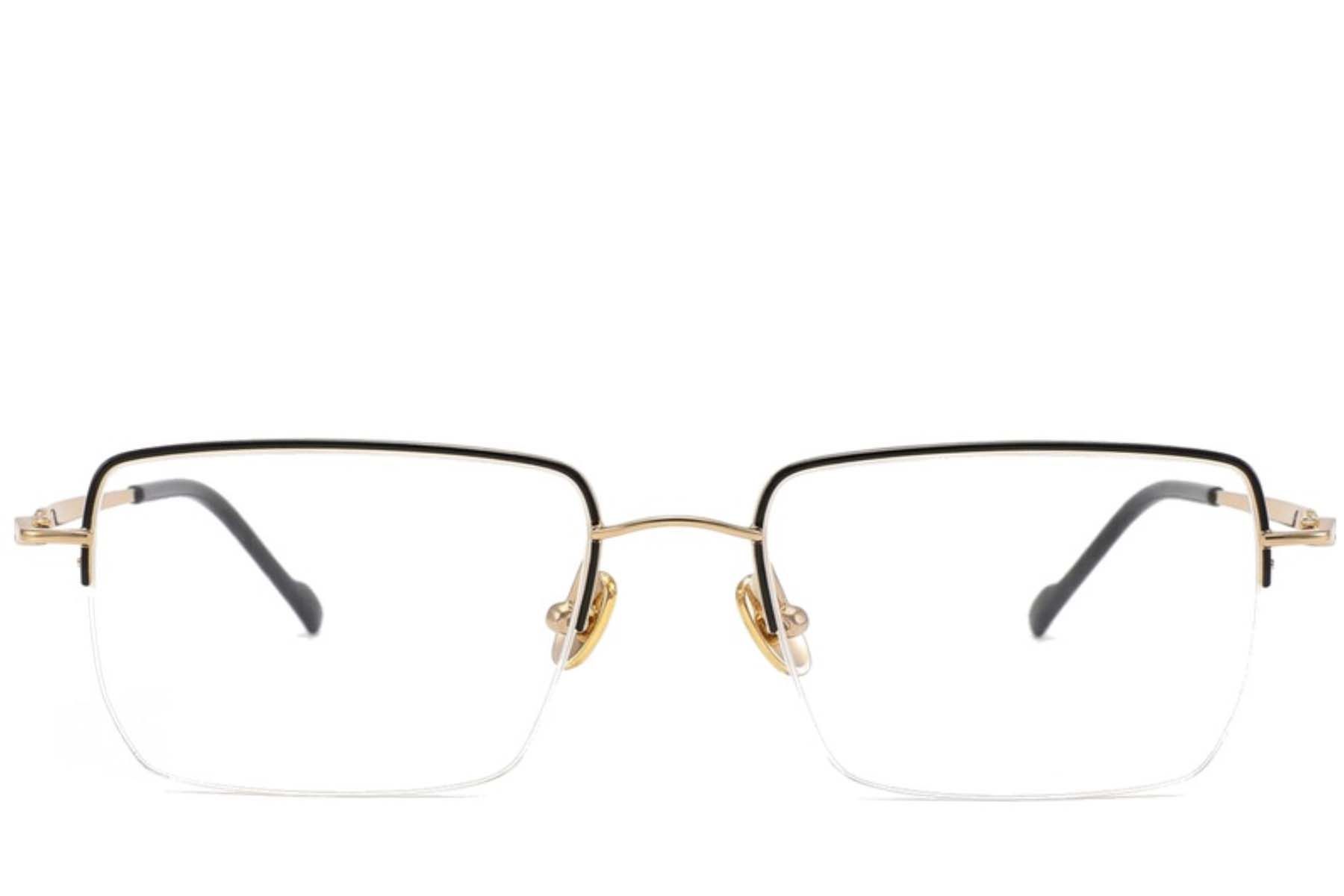 Gafas semi al aire de titanio negro #BS2012-1689