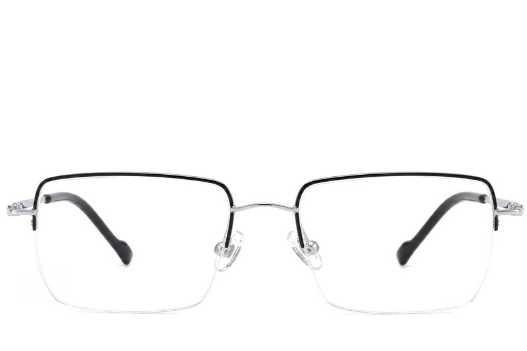 Gafas semi al aire de titanio plateado #BS2012-1690