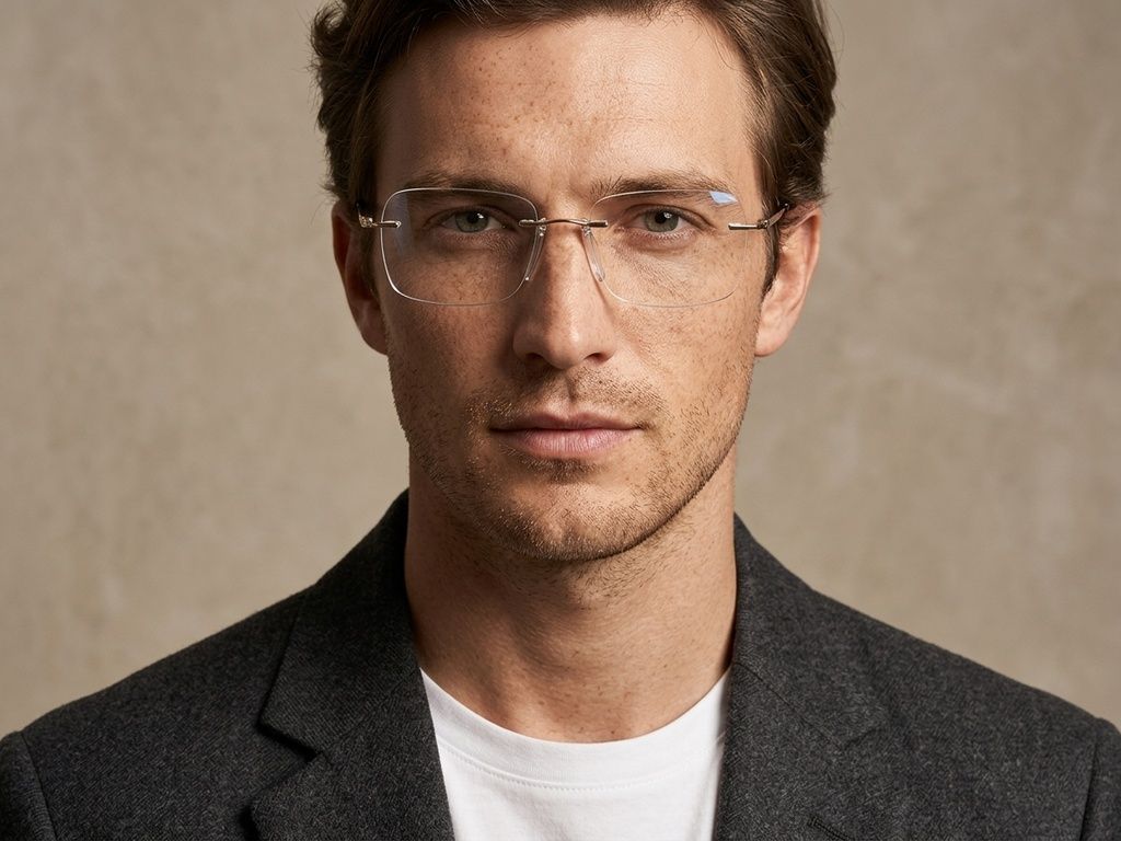 Invisible Golden Titanium Glasses #BS2012-1694