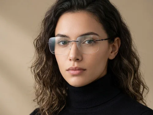 Lunettes invisibles en titane noir #BS2012-1698