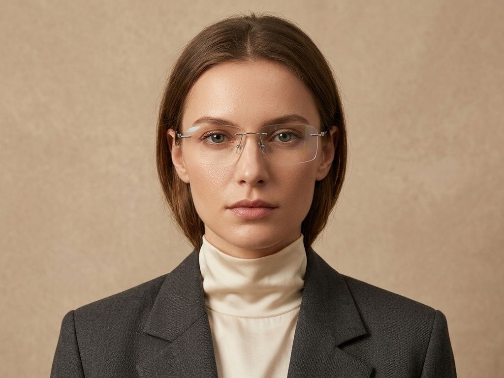 Invisible Silver Titanium Glasses #BS2012-1700