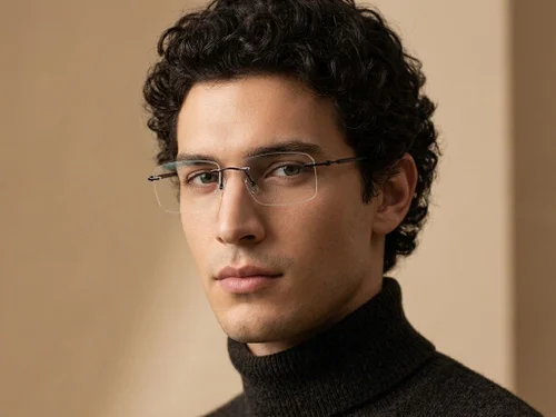 Lunettes invisibles en titane noir #BS2012-1703