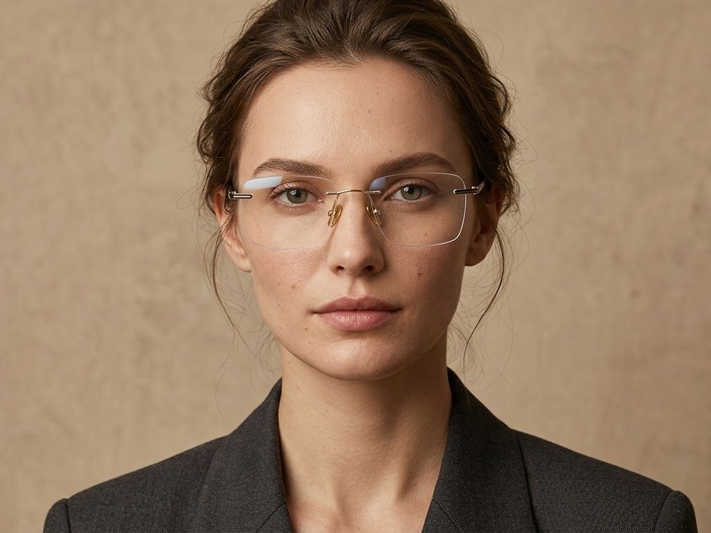 Invisible Golden Titanium Glasses #BS2012-1704