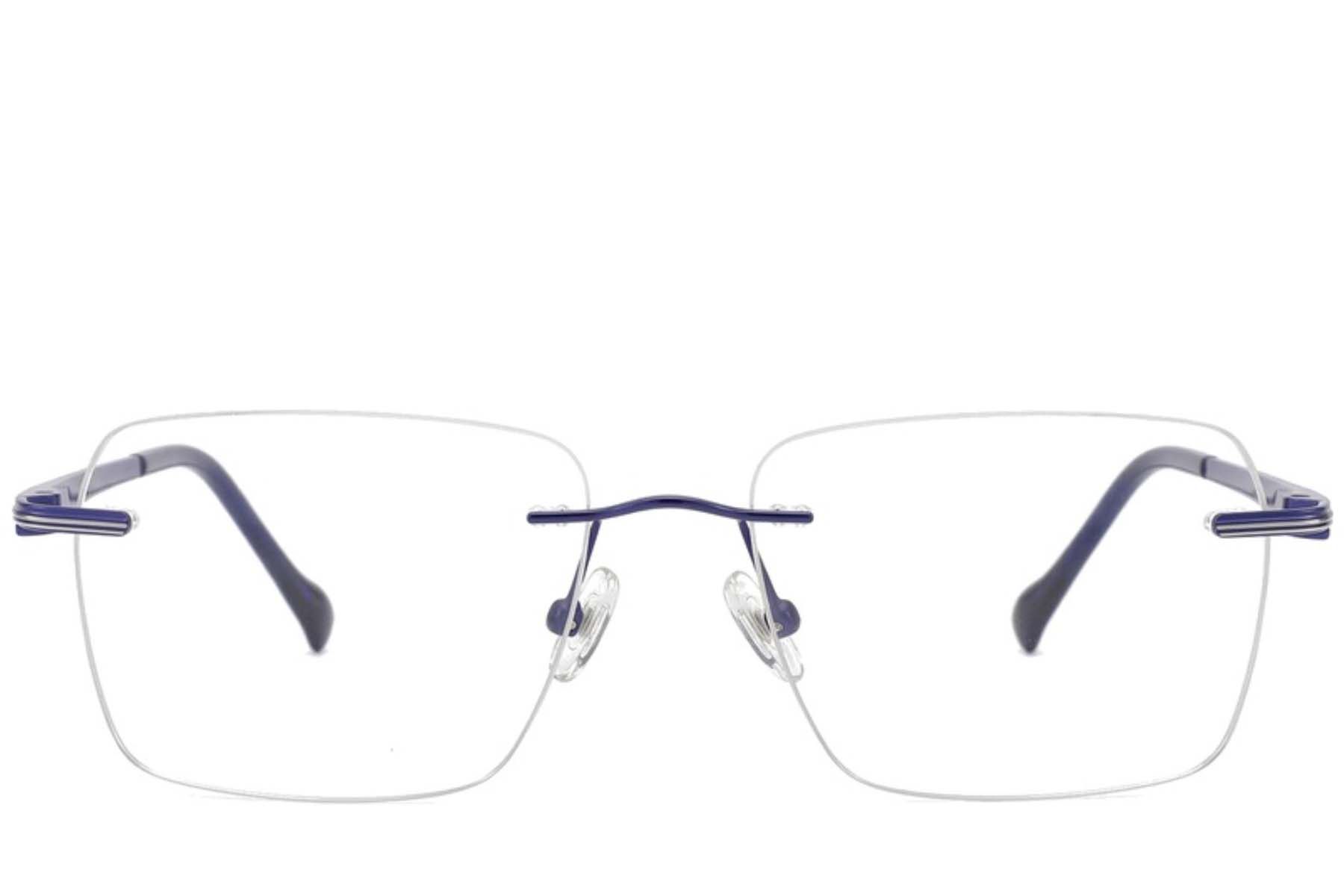 Invisible Blue Titanium Glasses #BS2012-1708