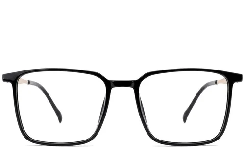 Lunettes rectangulaires en titane noir #BS2012-1709