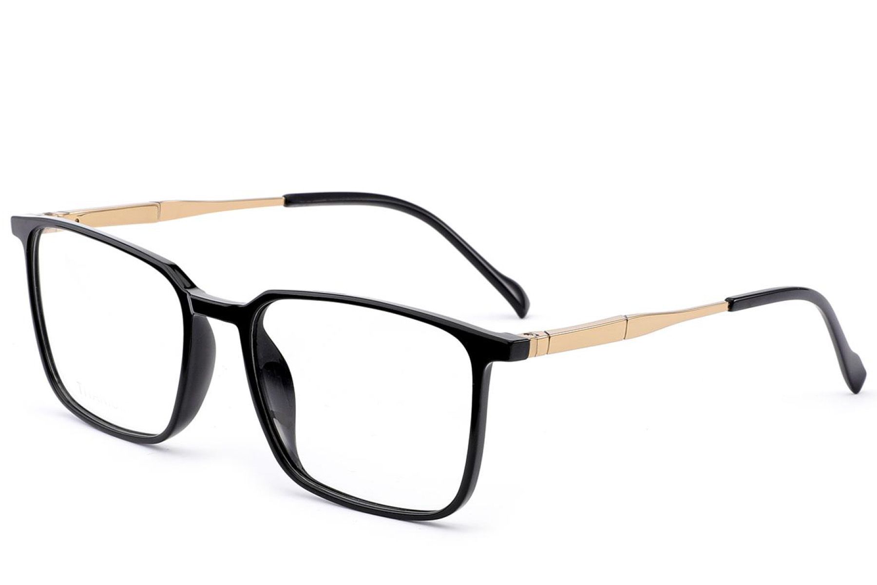 Lunettes rectangulaires en titane noir #BS2012-1709