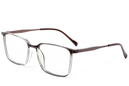 Lunettes rectangulaires en titane brun #BS2012-1710
