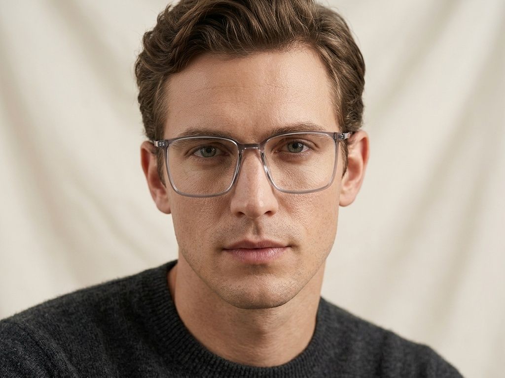 Rectangular Grey Titanium Glasses #BS2012-1711