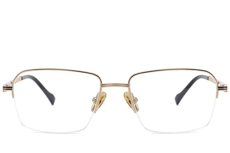 Semi-rimless Golden Titanium Glasses #BS2012-1715
