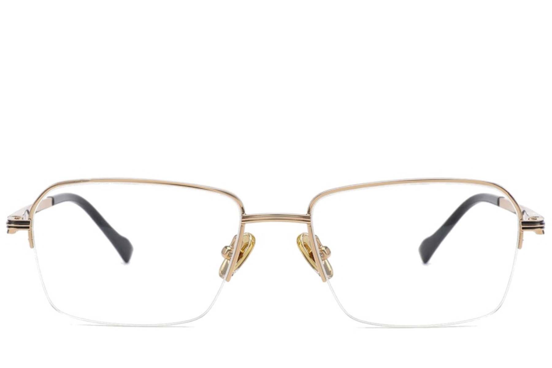 Semi-rimless Golden Titanium Glasses #BS2012-1715