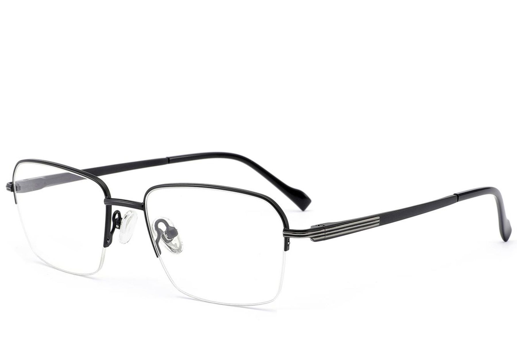 Semi-rimless Black Titanium Glasses #BS2012-1716