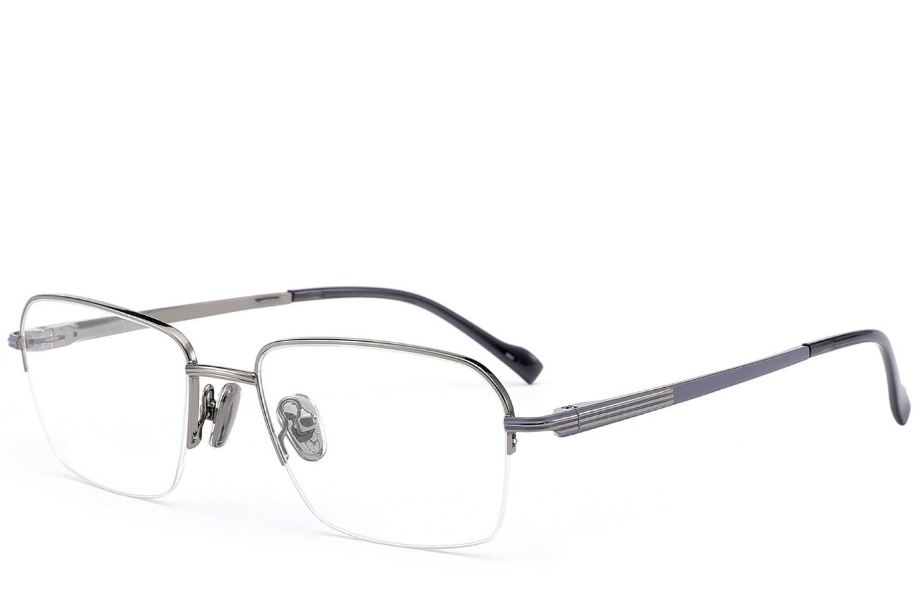 Semi-rimless Grey Titanium Glasses #BS2012-1718