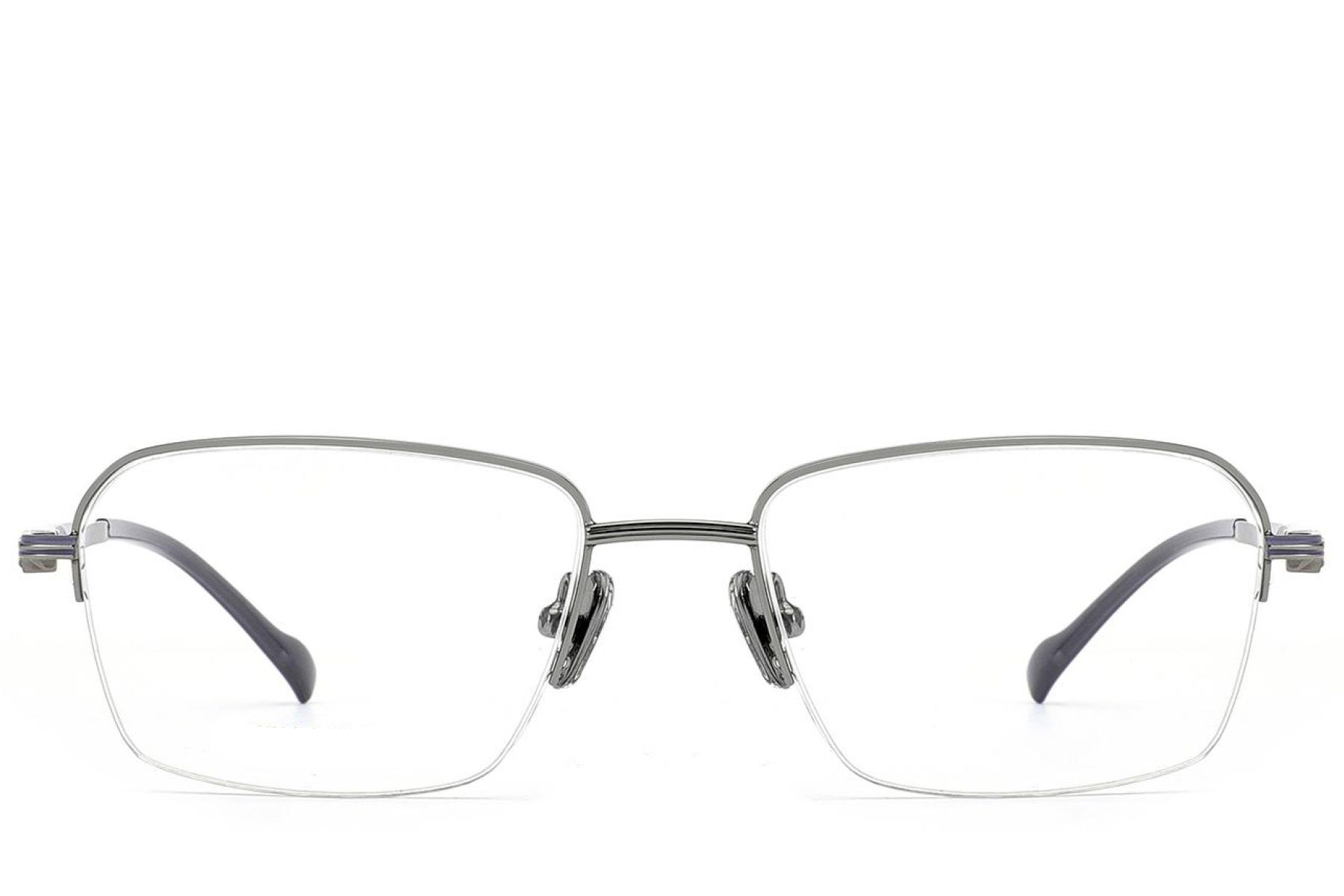 Semi-rimless Grey Titanium Glasses #BS2012-1718
