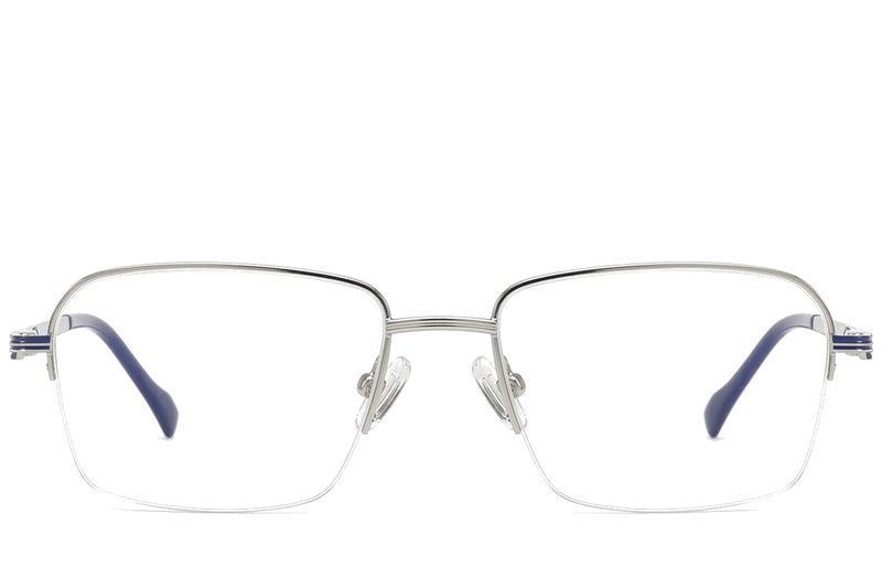 Semi-rimless Silver Titanium Glasses #BS2012-1719