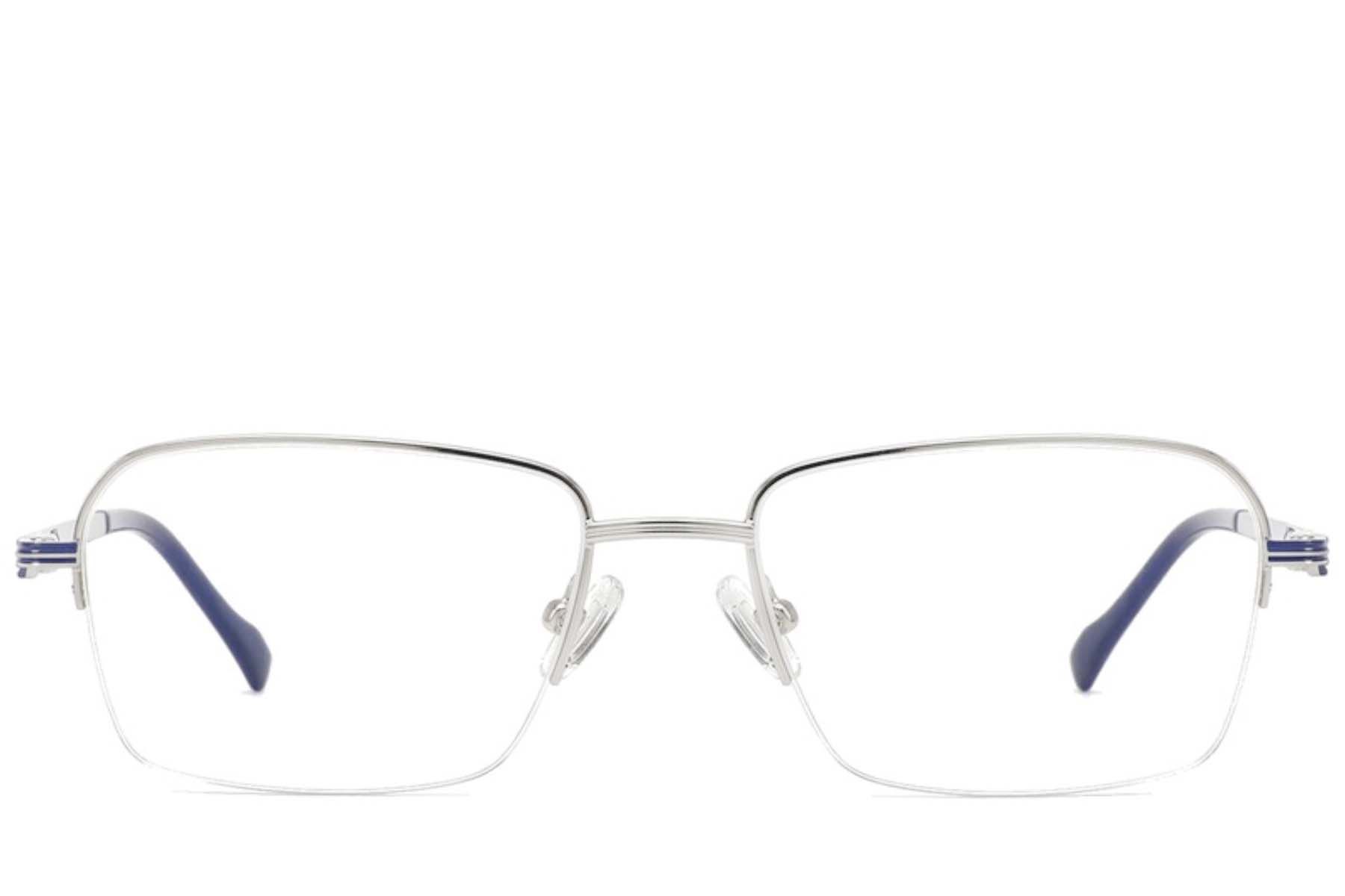 Semi-rimless Silver Titanium Glasses #BS2012-1719