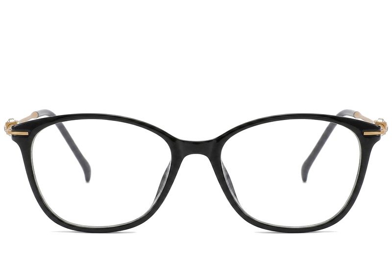 Oval Black Titanium Glasses #BS2012-1738