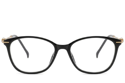 Lunettes ovales en titane noir #BS2012-1738