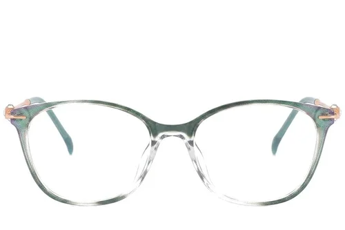 Lunettes ovales en titane vert #BS2012-1741