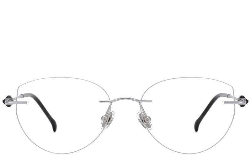 Gafas invisibles de titanio plateado #BS2012-1747