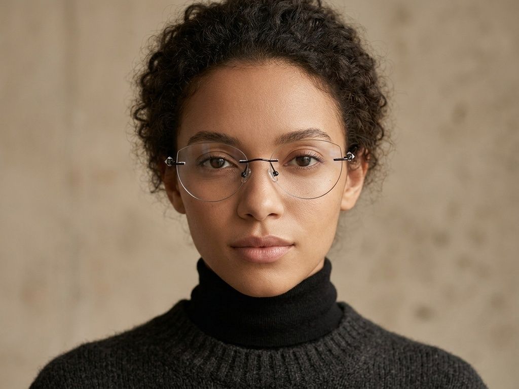 Gafas invisibles de titanio negro #BS2012-1748
