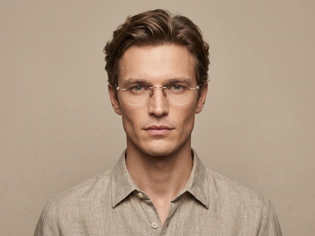 Gafas invisibles de titanio rosa #BS2012-1749